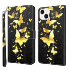 For iPhone 14 / Gold Butterflies
