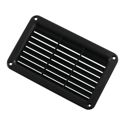 A6788 193x122mm Black Rectangle Louvered Ventilation Plastic Venting Panel Cover, 193x122mm