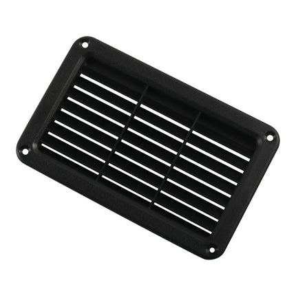 A6788 193x122mm Black Rectangle Louvered Ventilation Plastic Venting Panel Cover, 193x122mm