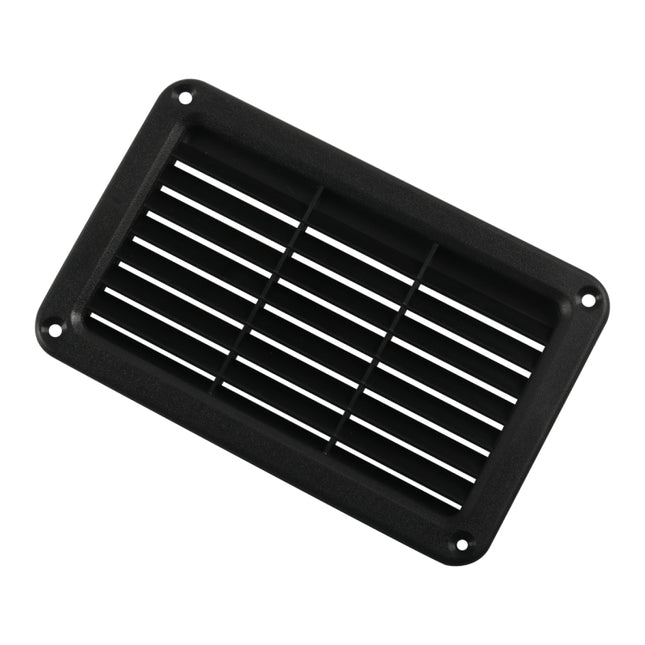 A6788 193x122mm Black Rectangle Louvered Ventilation Plastic Venting Panel Cover, 193x122mm