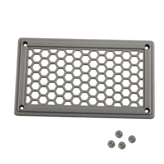 A6790 198x114mm Grey Rectangle Louvered Ventilation Plastic Venting Panel Cover, 198x114mm