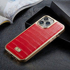 Crocodile Texture Electroplating PU Phone Case, For iPhone 13, For iPhone 13 Pro, For iPhone 13 Pro Max, For iPhone 12 / 12 Pro, For iPhone 12 Pro Max
