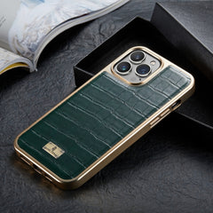 Crocodile Texture Electroplating PU Phone Case, For iPhone 13, For iPhone 13 Pro, For iPhone 13 Pro Max, For iPhone 12 / 12 Pro, For iPhone 12 Pro Max