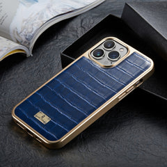 Crocodile Texture Electroplating PU Phone Case, For iPhone 13, For iPhone 13 Pro, For iPhone 13 Pro Max, For iPhone 12 / 12 Pro, For iPhone 12 Pro Max