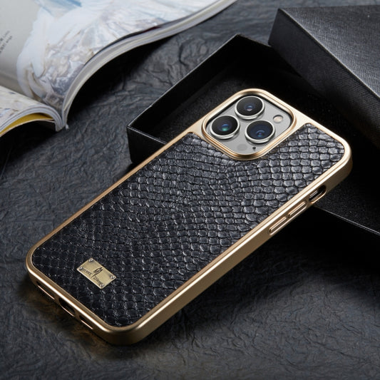 Snake Texture Electroplating PU Phone Case, For iPhone 11 Pro Max