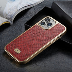 Snake Texture Electroplating PU Phone Case, For iPhone 11 Pro Max