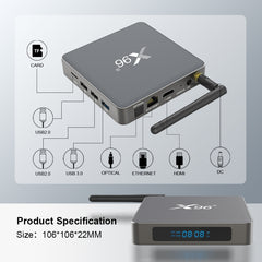 X96 X6 8K Smart TV BOX Android 11.0 Media Player, RK3566 Quad Core ARM Cortex A55, RAM: 8GB, ROM: 128GB, 8GB+128GB, EU Plug