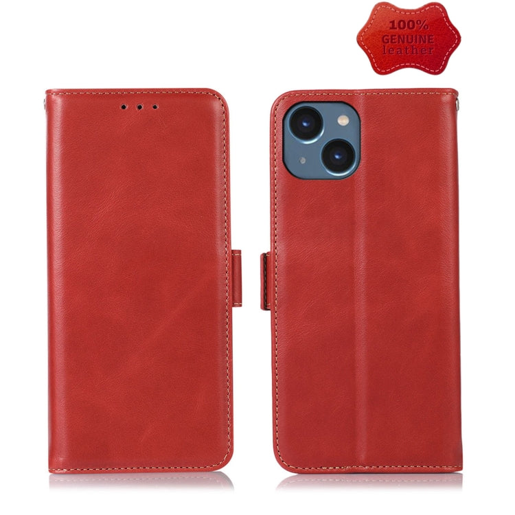 Crazy Horse Top Layer Cowhide Leather Phone Case, For iPhone 14, For iPhone 14 Plus, For iPhone 14 Pro Max, For iPhone 14 Pro