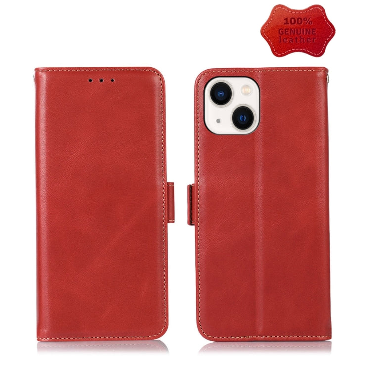 Crazy Horse Top Layer Cowhide Leather Phone Case, For iPhone 14, For iPhone 14 Plus, For iPhone 14 Pro Max, For iPhone 14 Pro