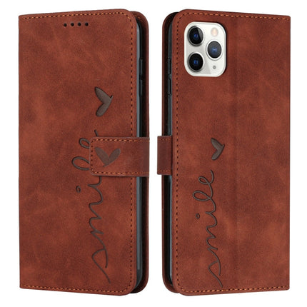 Skin Feel Heart Pattern Leather Phone Case, For iPhone 13, For iPhone 13 Pro, For iPhone 13 Pro Max, For iPhone 12 / 12 Pro