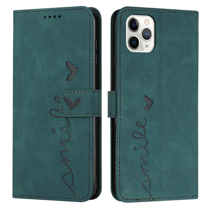 Skin Feel Heart Pattern Leather Phone Case, For iPhone 13, For iPhone 13 Pro, For iPhone 13 Pro Max, For iPhone 12 / 12 Pro