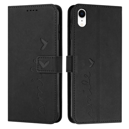 Skin Feel Heart Pattern Leather Phone Case, For iPhone XS / X, For iPhone XS Max, For iPhone XR, For iPhone SE 2022 / SE 2020 / 8 / 7