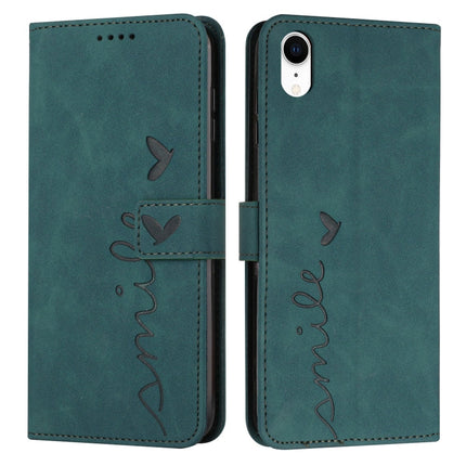 Skin Feel Heart Pattern Leather Phone Case, For iPhone XS / X, For iPhone XS Max, For iPhone XR, For iPhone SE 2022 / SE 2020 / 8 / 7