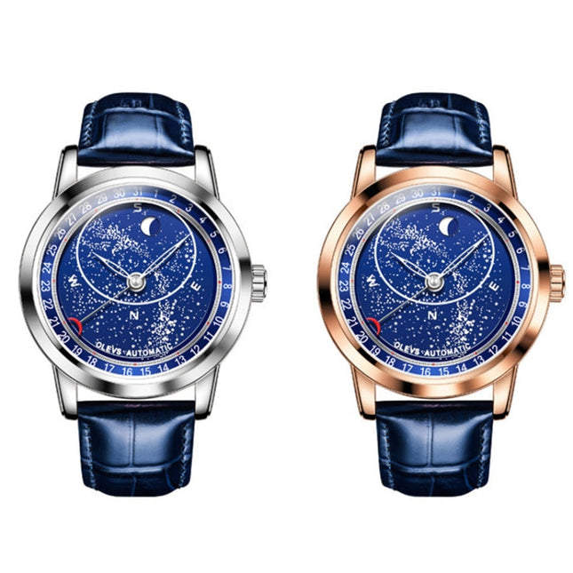 OLEVS 9923 Luminous Starry Dial Automatic Mechanical Men Watch