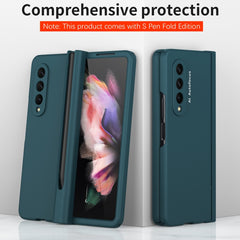 Macaron Hinge Phone Case with Stylus Pen Fold Edition & Protective Film, For Samsung Galaxy Z Fold3 5G