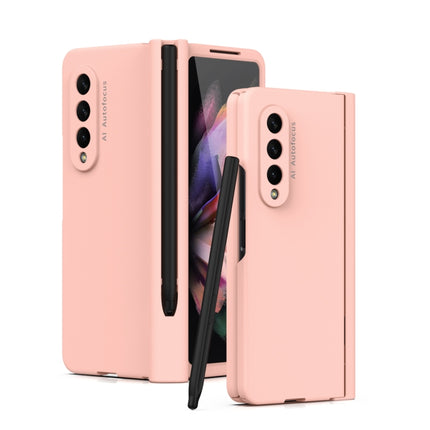 Macaron Hinge Phone Case with Stylus Pen Fold Edition & Protective Film, For Samsung Galaxy Z Fold3 5G