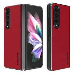 LC.IMEEKE Shock-resistant Plain Leather All-inclusive Protective Case, For Samsung Galaxy Z Flip4 5G, For Samsung Galaxy Z Fold4 5G