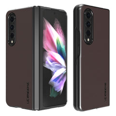 LC.IMEEKE Shock-resistant Plain Leather All-inclusive Protective Case, For Samsung Galaxy Z Flip4 5G, For Samsung Galaxy Z Fold4 5G