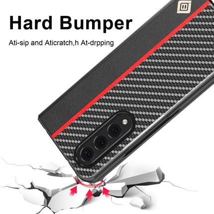 LC.IMEEKE Carbon Fiber Horizontal Flip Leather Phone Case, For Samsung Galaxy Z Fold4 5G