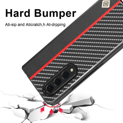 LC.IMEEKE Carbon Fiber Horizontal Flip Leather Phone Case, For Samsung Galaxy Z Fold4 5G