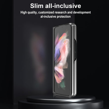 LC.IMEEKE Carbon Fiber Horizontal Flip Leather Phone Case, For Samsung Galaxy Z Fold4 5G