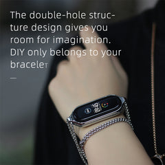 MIJOBS Metal Pendant Stainless Steel Watch Necklace, For Xiaomi Mi Band 5 / 6