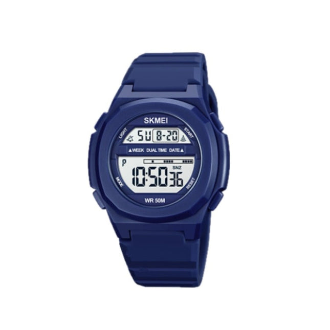 SKMEI 1821 Stainless Steel Buckle Silicone Strap Electronic Watch