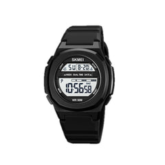 SKMEI 1821 Stainless Steel Buckle Silicone Strap Electronic Watch