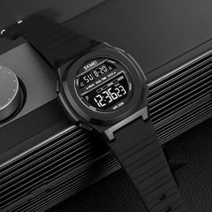 SKMEI 1821 Stainless Steel Buckle Silicone Strap Electronic Watch