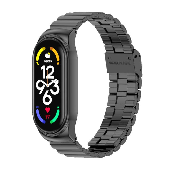 MIJOBS CS Bamboo Buckle Stainless Steel Watch Band, For Xiaomi Mi Band 7 / 7 NFC