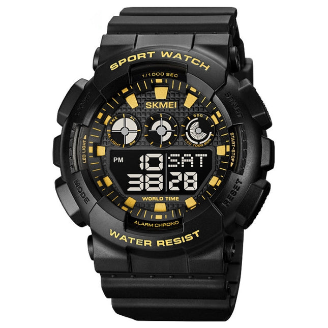 SKMEI 1857 Stainless Steel Buckle PU Strap Waterproof Electronic Watch