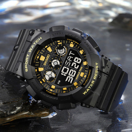 SKMEI 1857 Stainless Steel Buckle PU Strap Waterproof Electronic Watch