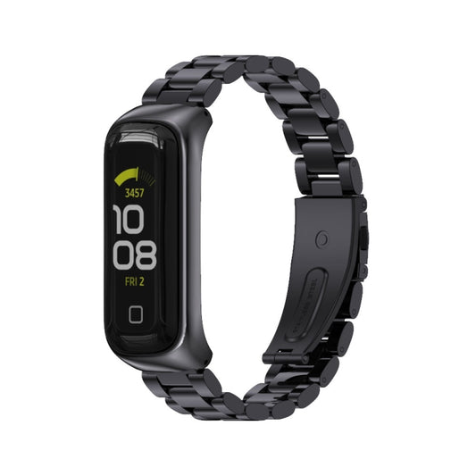 MIJOBS Three-bead Metal Stainless Steel Watch Band, For Samsung Galaxy Fit 2
