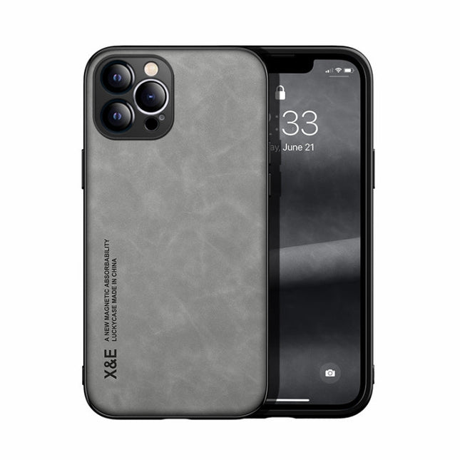 Skin Feel Magnetic Leather Back Phone Case, For iPhone 12 Pro, For iPhone 12 Pro Max, For iPhone 11, For iPhone 11 Pro, For iPhone 11 Pro Max, For iPhone X / XS