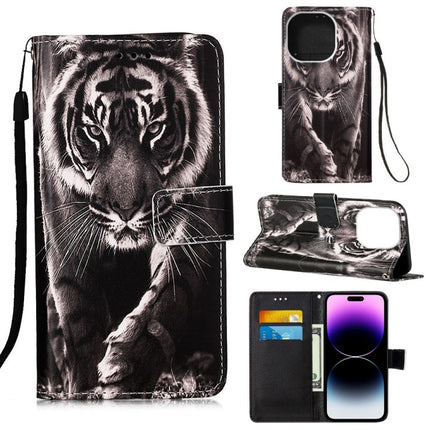 Painted Flat Texture Leather Case with Lanyard & Card Slot & Wallet & Holder, For iPhone 14, For iPhone 14 Plus, For iPhone 14 Pro