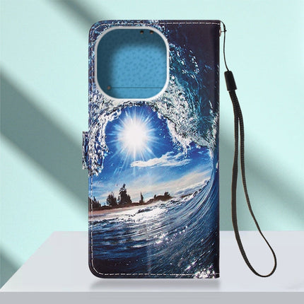 Painted Flat Texture Leather Case with Lanyard & Card Slot & Wallet & Holder, For iPhone 14 Pro Max