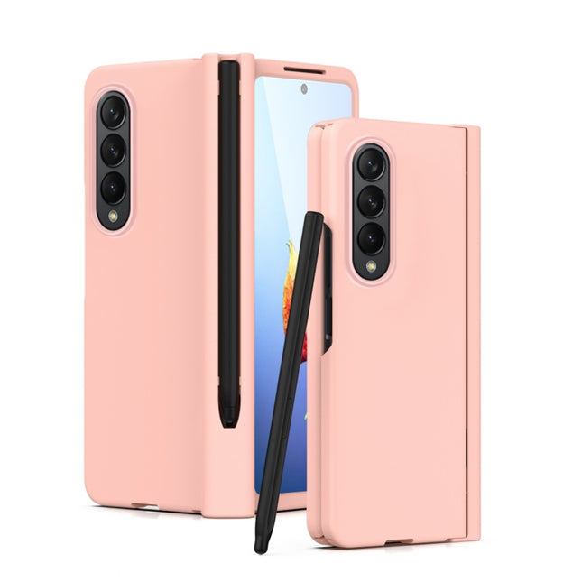 Macaron Hinge Phone Case with Stylus Pen Fold Edition & Protective Film, For Samsung Galaxy Z Fold4