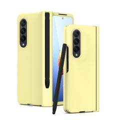 Macaron Hinge Phone Case with Stylus Pen Fold Edition & Protective Film, For Samsung Galaxy Z Fold4