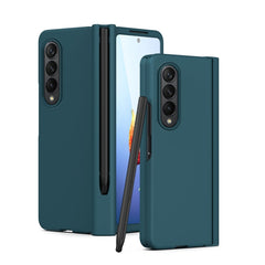Macaron Hinge Phone Case with Stylus Pen Fold Edition & Protective Film, For Samsung Galaxy Z Fold4