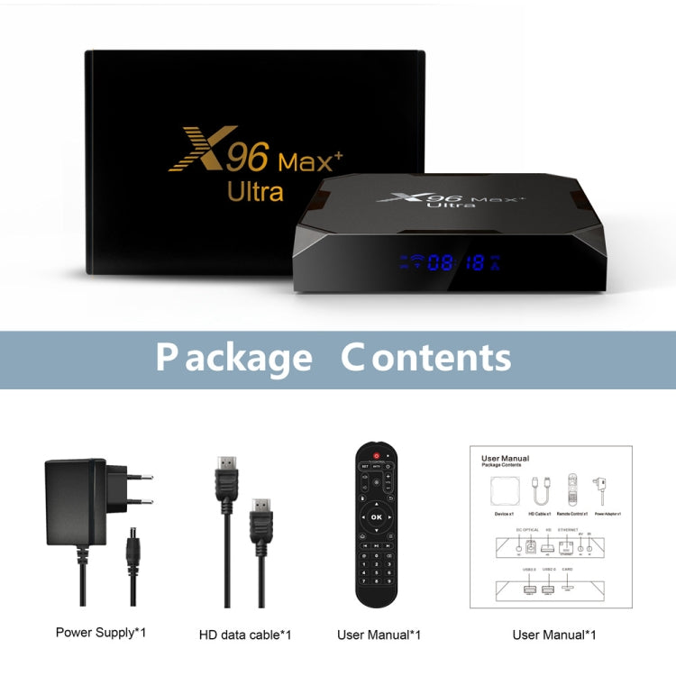 H96 Max+ Ultra 4GB+64GB Amlogic S905X4 8K Smart TV BOX Android 11.0 Media Player