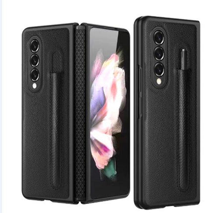 Litchi Texture Hinge Protection Folding Phone Case, For Samsung Galaxy Z Fold4