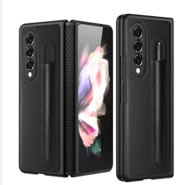 Litchi Texture Hinge Protection Folding Phone Case, For Samsung Galaxy Z Fold4