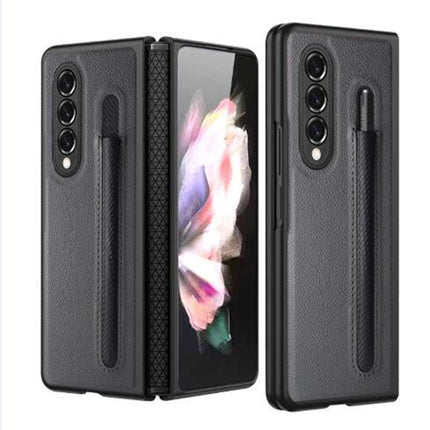 Litchi Texture Hinge Protection Folding Phone Case, For Samsung Galaxy Z Fold4