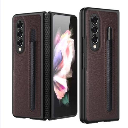 Litchi Texture Hinge Protection Folding Phone Case, For Samsung Galaxy Z Fold4