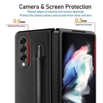 Litchi Texture Hinge Protection Folding Phone Case, For Samsung Galaxy Z Fold4