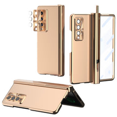 Electroplating Hinged Folding Phone Case with S Pen Fold Edtion, For Samsung Galaxy Z Fold3 5G