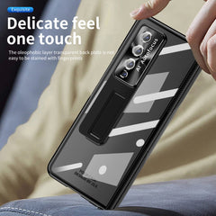 Magnetic Hinges Plating Phone Case with Holder, For Samsung Galaxy Z Fold3 5G