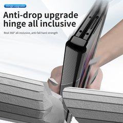 Magnetic Hinges Plating Phone Case with Holder, For Samsung Galaxy Z Fold3 5G