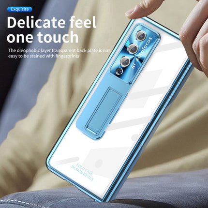 Magnetic Hinges Plating Phone Case with Holder, For Samsung Galaxy Z Fold3 5G