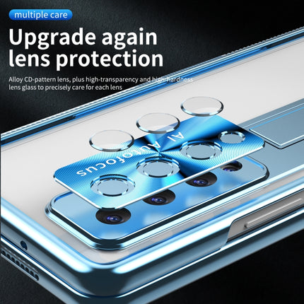 Magnetic Hinges Plating Phone Case with Holder, For Samsung Galaxy Z Fold3 5G